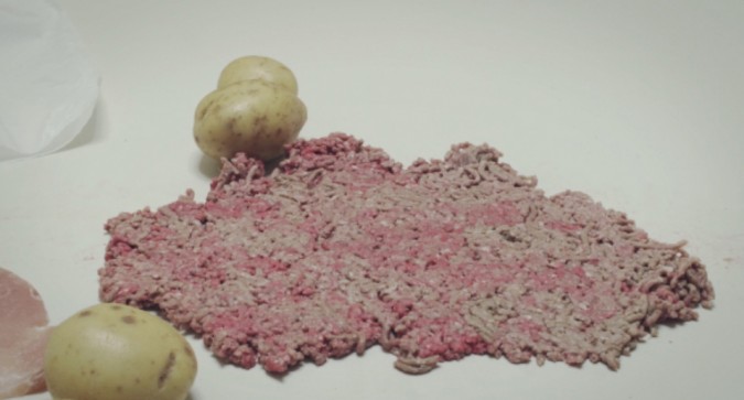 Ground up minced beef for a stop motion animation